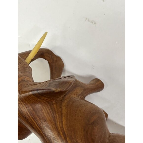 Vintage Handcarved Rosewood Elephant 3” Statue Figure - Picture 8 of 10